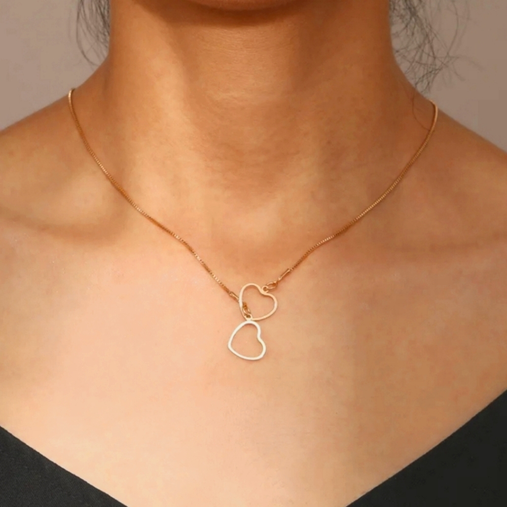 Heart lariat necklace